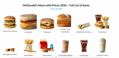 McDonald's Menu with Prices 2026 -Full List of Items